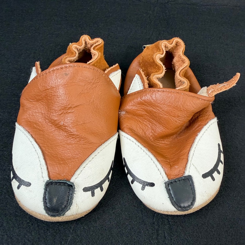 Leather Sole Baby Crib Shoes‎ Moccasins 12-18 Months Deer Christmas Cottagecore